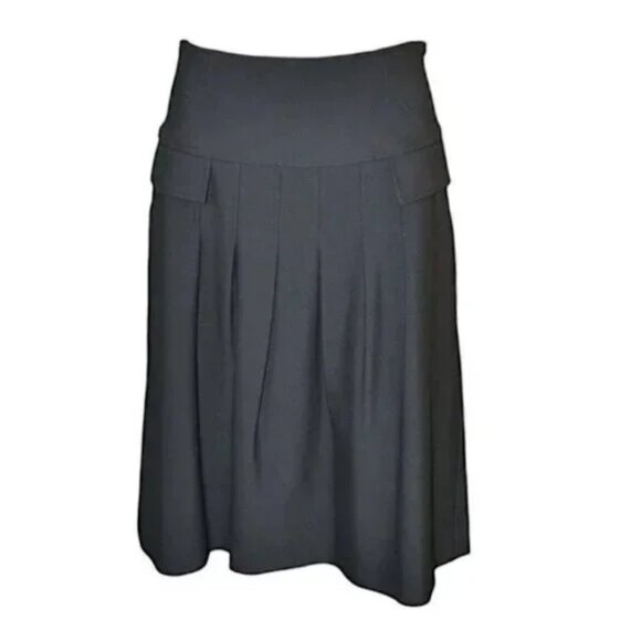 Etcetera Minimalist Black Label A-Line Pleated Full Office Midi Dress Skirt M 8 - Picture 2 of 7